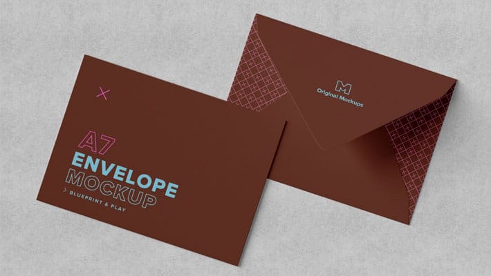 A7 Envelope Exterior Layout Mockup