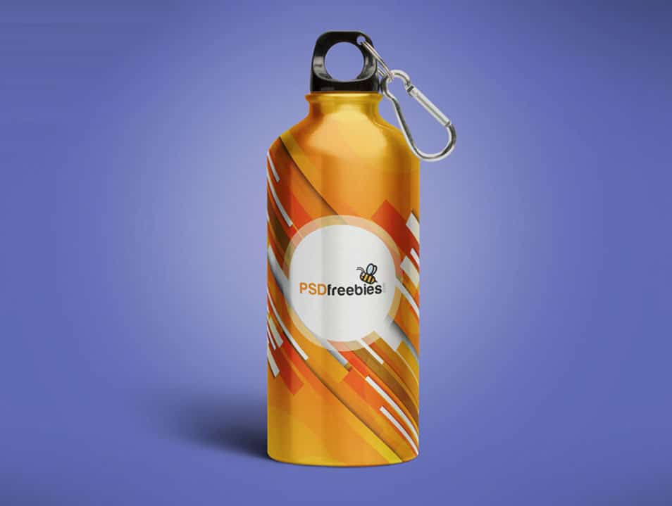 Aluminum Water Bottle Mockup Free PSD