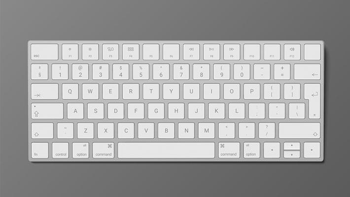 Apple Keyboard Free PSD Mockup