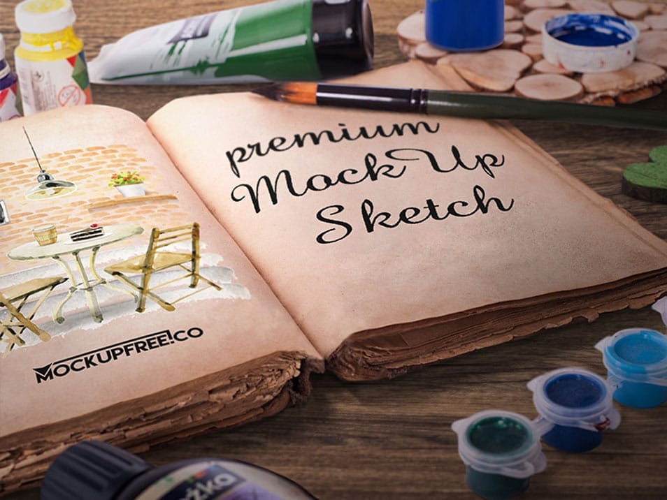 Artist Sketch Book Mockup