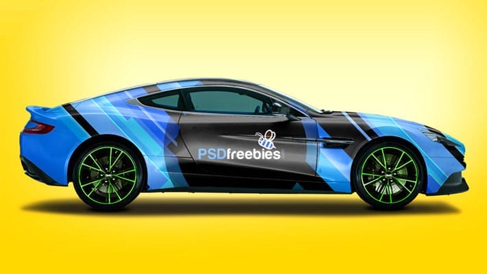 Aston Martin Car Branding Mockup Free PSD