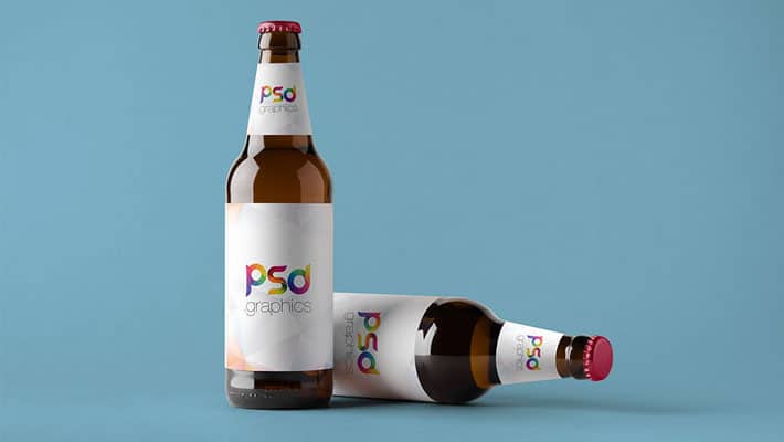 Beer Bottle Mockup Free PSD