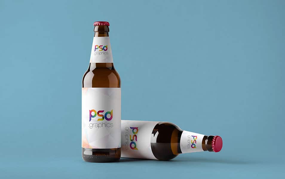 Beer Bottle Mockup Free PSD