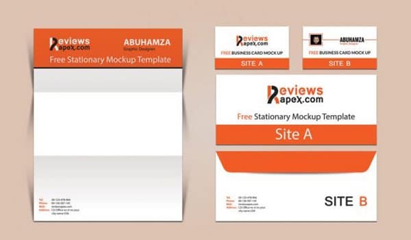 Brand Identity Business Card, Letterhead & Envelope Mockup