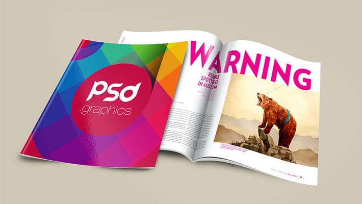 Brochure Magazine Mockup PSD