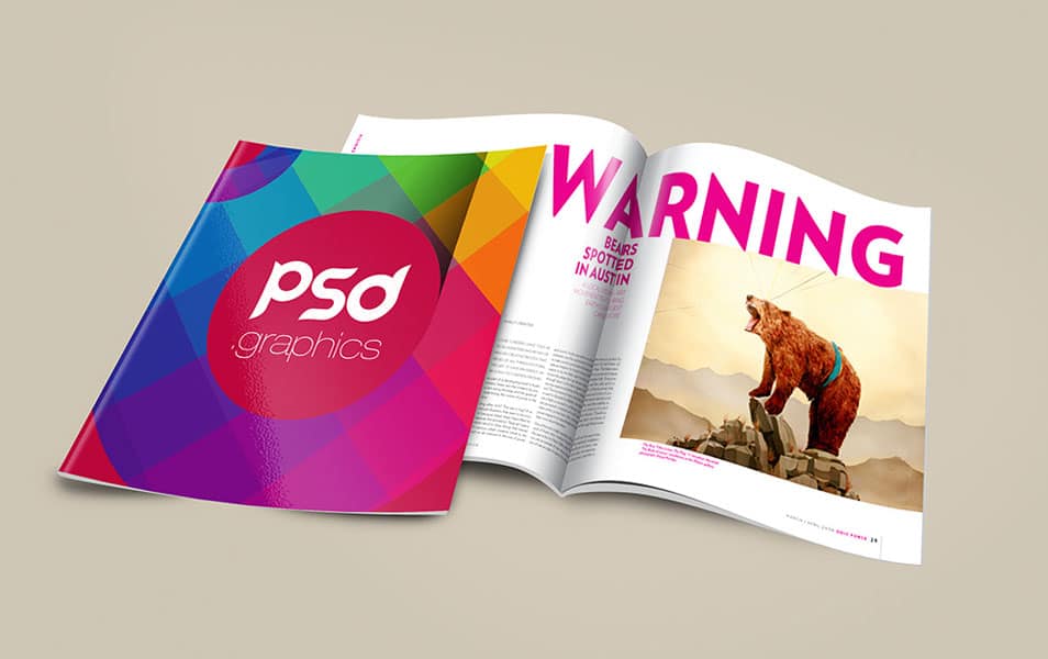 Brochure Magazine Mockup PSD