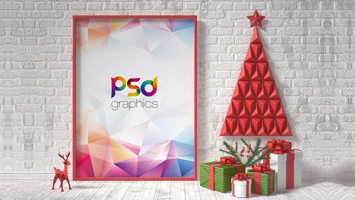 Christmas Poster Flyer Mockup Free PSD