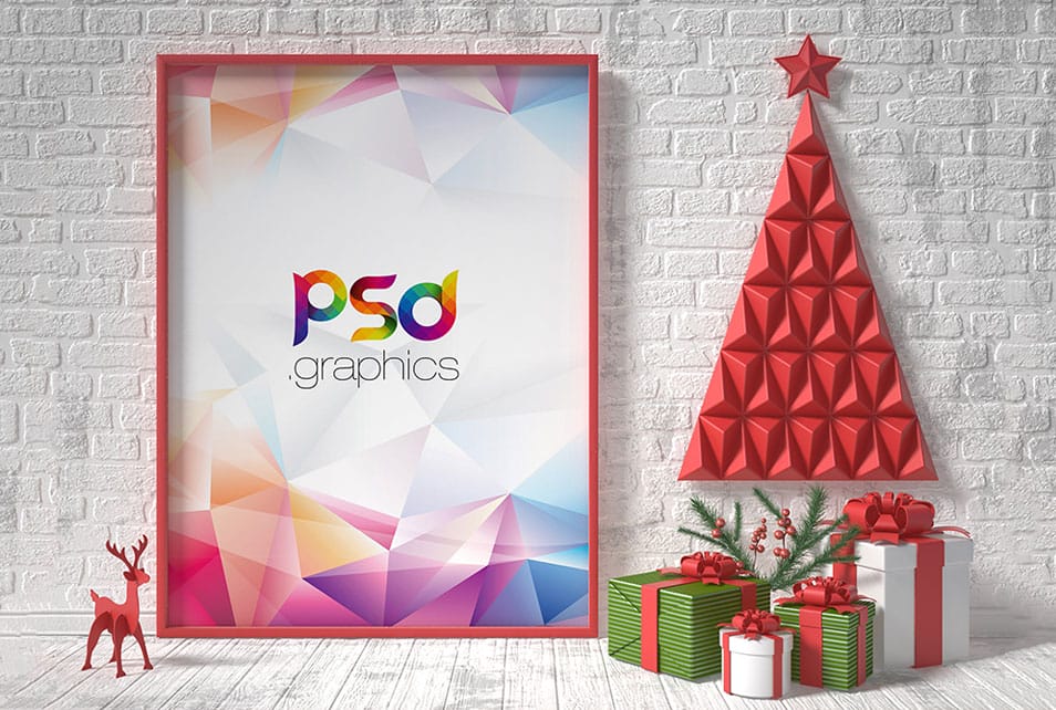 Christmas Poster Flyer Mockup Free PSD