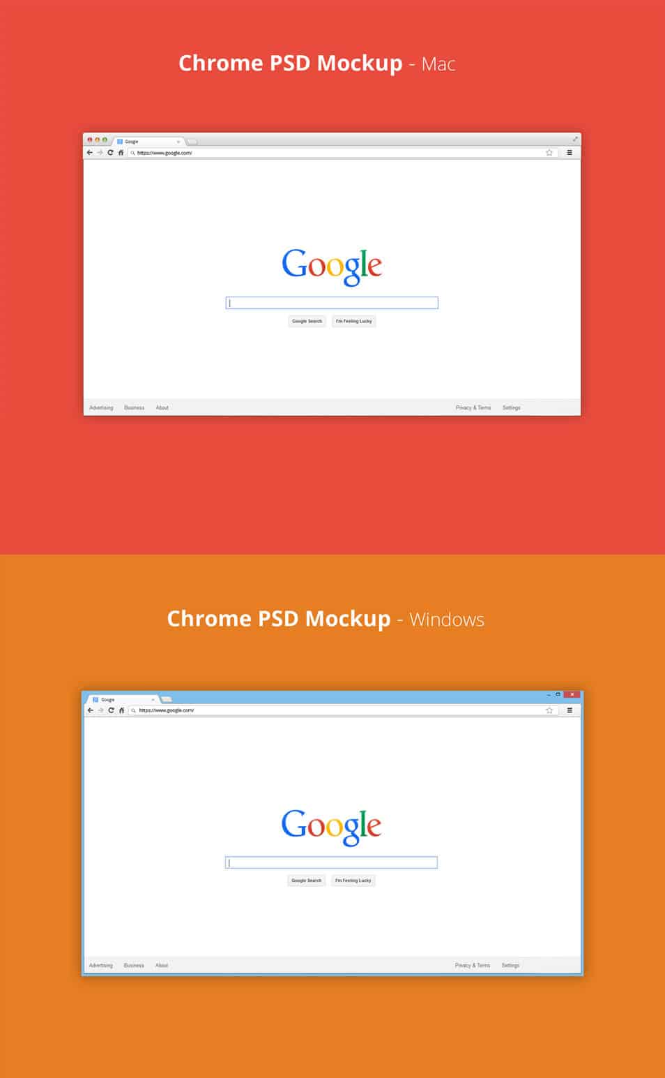 Chrome PSD Mockup – Mac & Windows