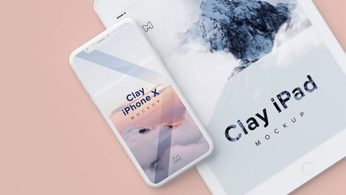 Clay iPhone X and iPad Mockup
