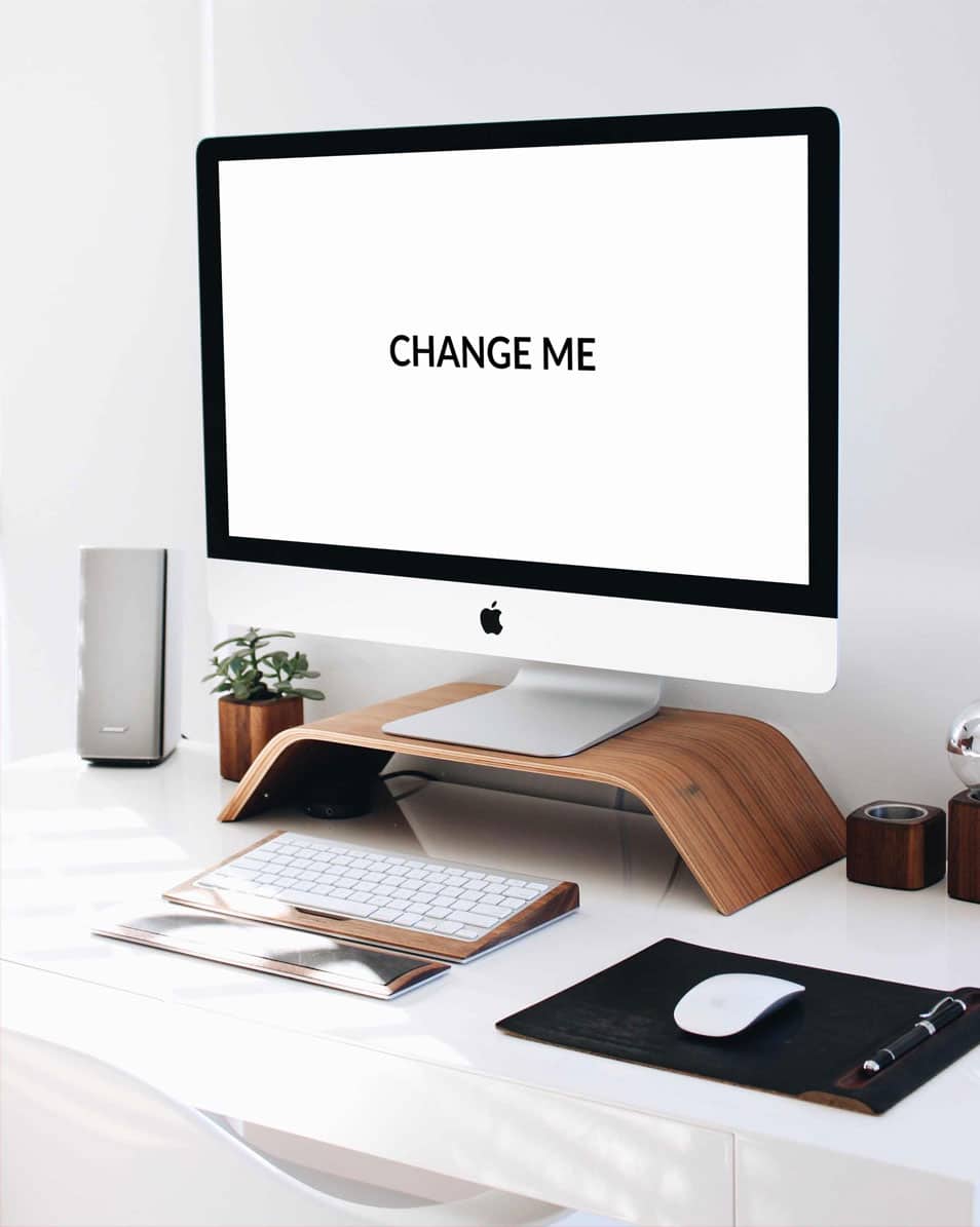 Clean Minimalist Desk iMac Mockup
