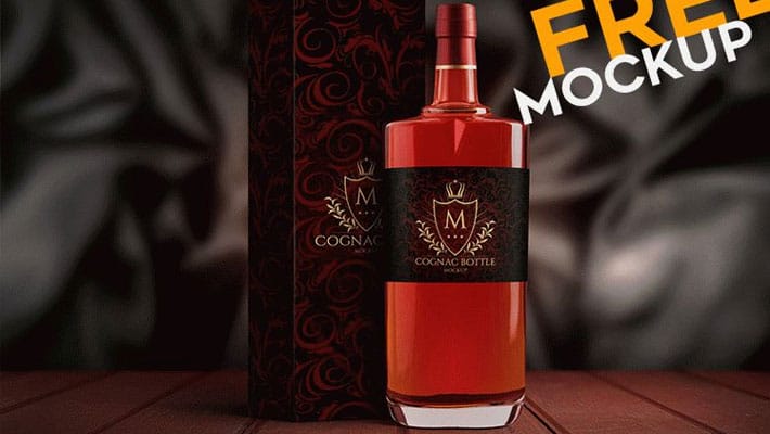 Cognac / Whisky Bottle Mockup