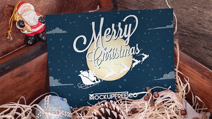 Cozy Christmas Style PSD Mockup