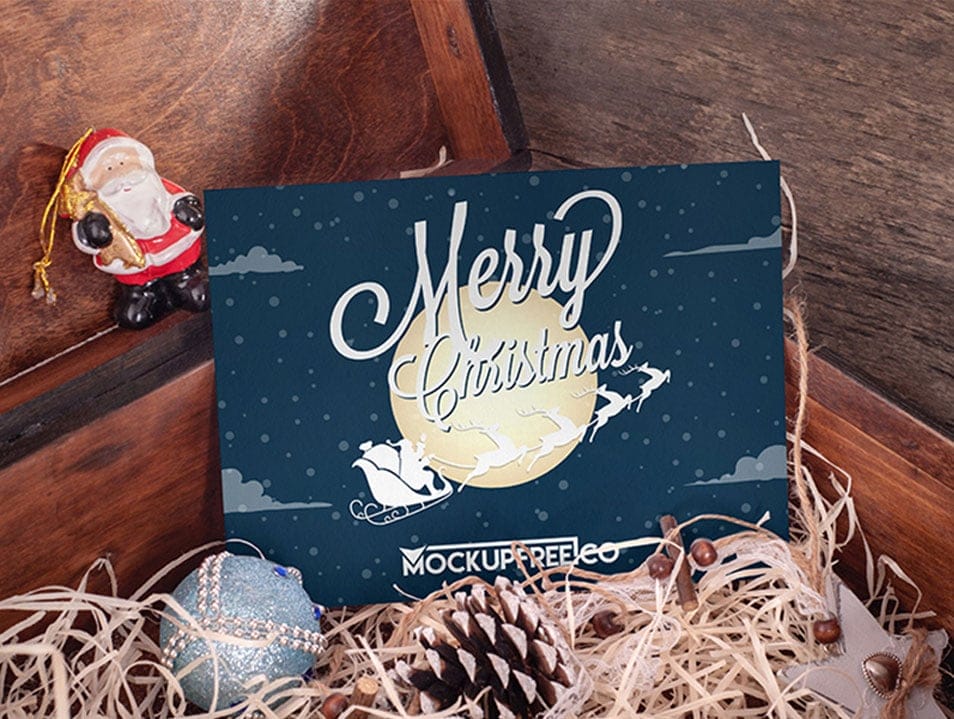 Cozy Christmas Style PSD Mockup
