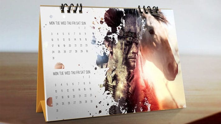 Desk Calendar Mockup