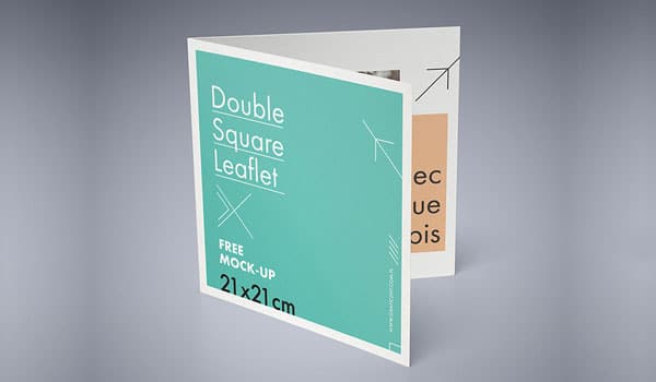 Double Square Leaflet Mockup