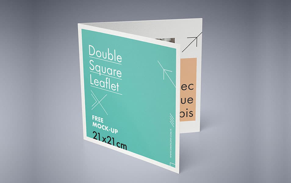 Double Square Leaflet Mockup