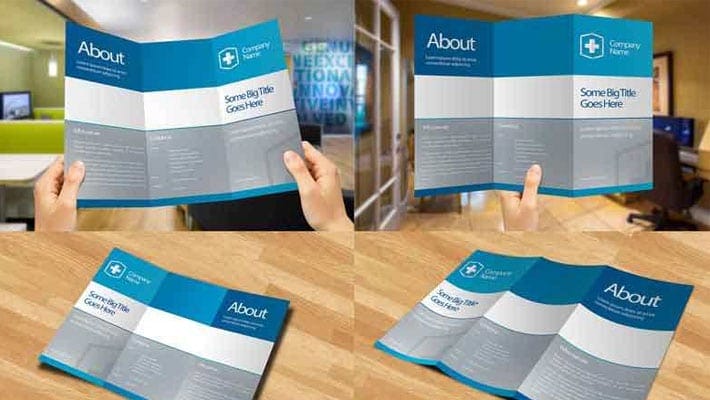 Eye-Catching Blank Tri Fold Paper Brochure Mockup