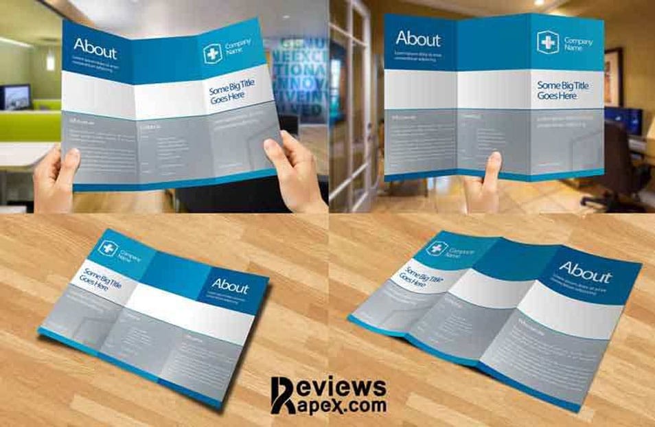 Eye-Catching Blank Tri Fold Paper Brochure Mockup