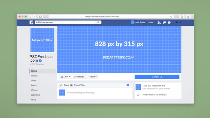 Facebook Page Mockup Free PSD