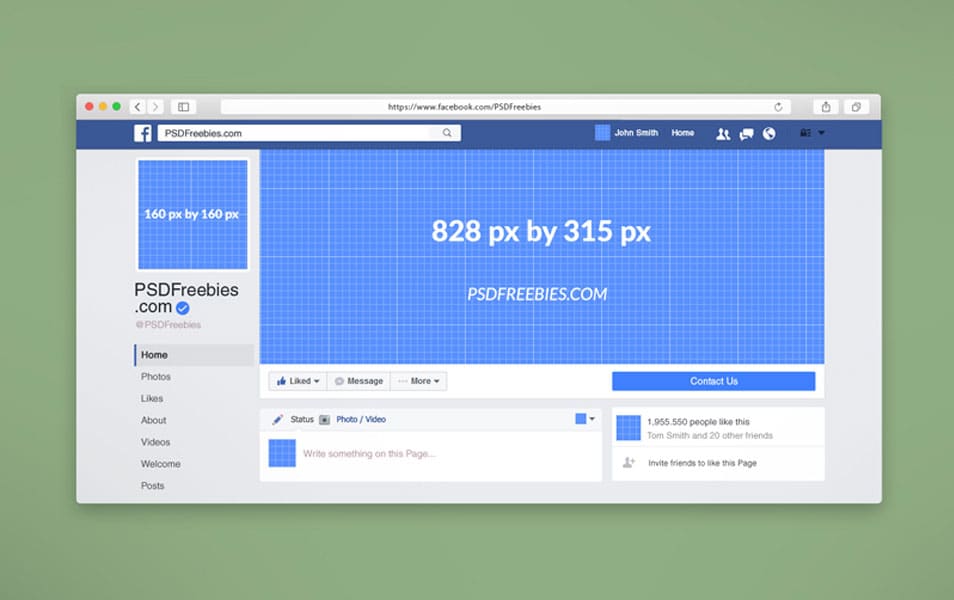 Facebook Page Mockup Free PSD