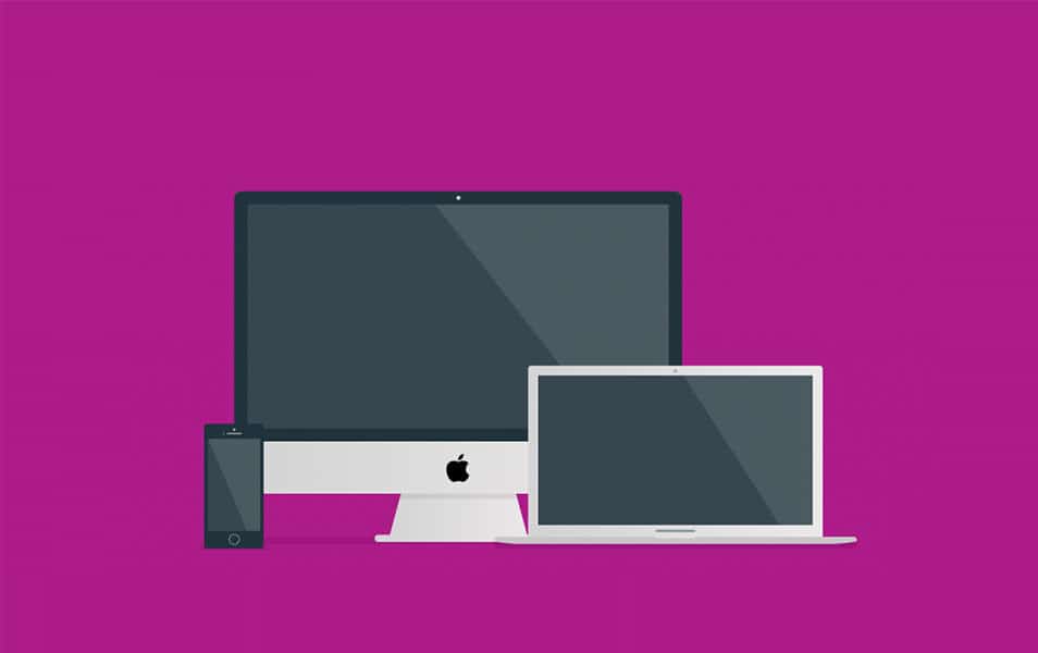 Flat Apple Products Mockup