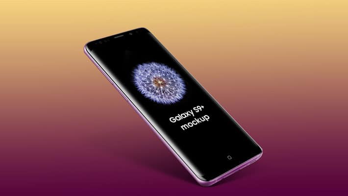 Floating Samsung Galaxy S9 Plus Mockup Free PSD