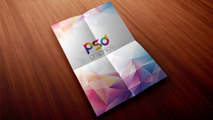 Folded A4 Paper Mockup PSD