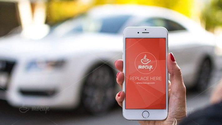 Free Car App iPhone 6 Mockup