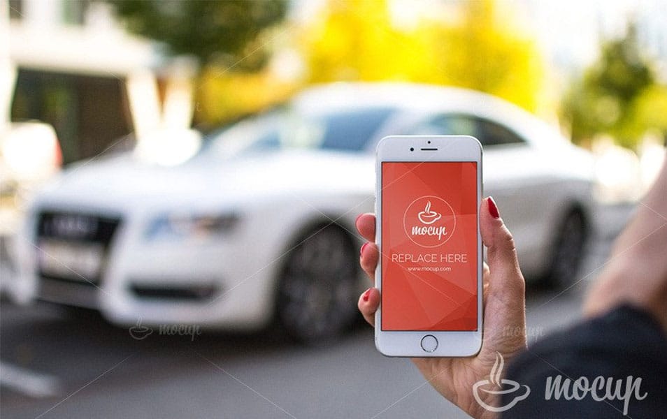 Free Car App iPhone 6 Mockup