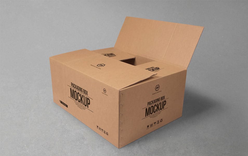 Free Cardboard Box Mockup For Packaging Designs