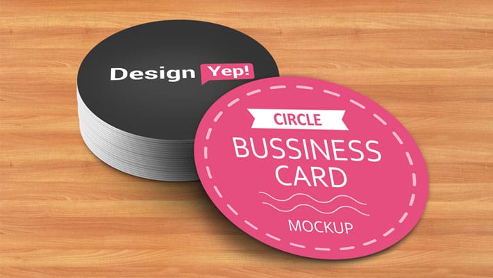 Free Circle Business Card Mockup PSD