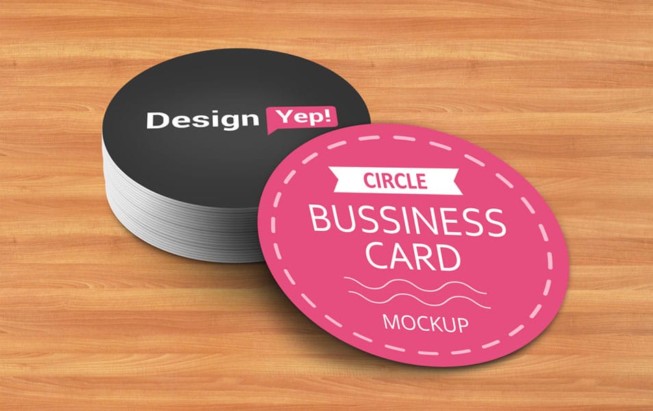 Free Circle Business Card Mockup PSD