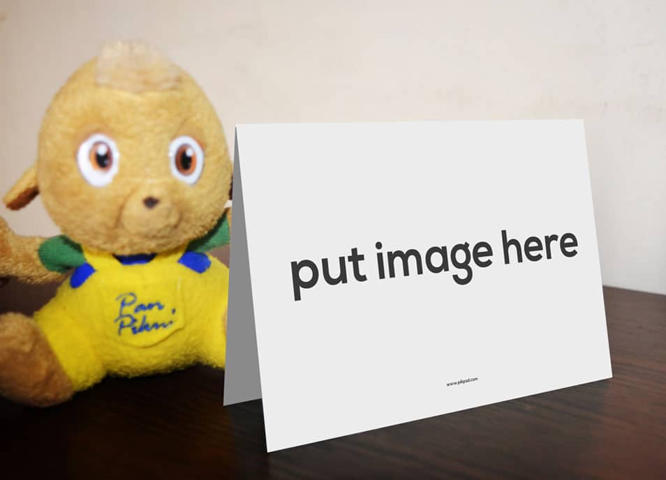 Free Desk Postcard Mockup PSD