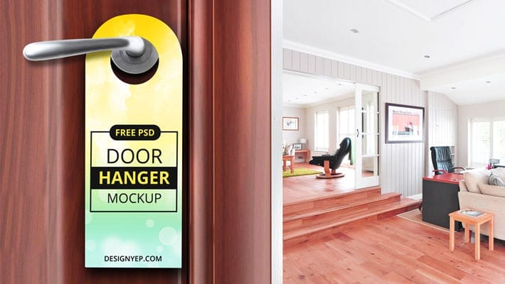 Free Door Hanger Mockup PSD