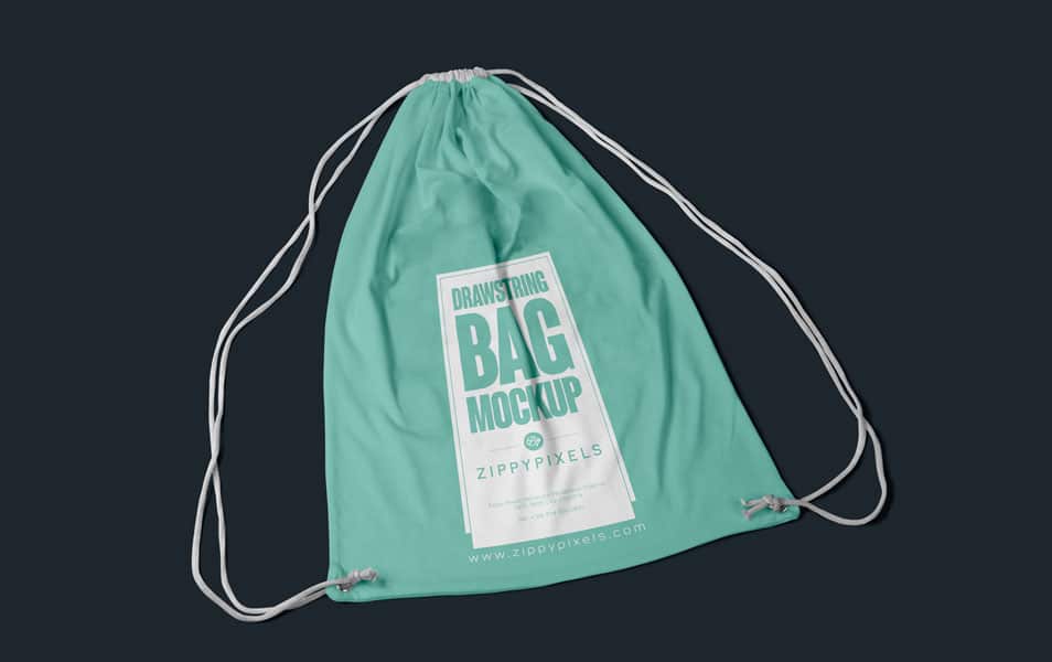 Free Fabric Drawstring Backpack Mockup