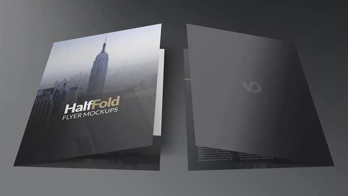 Free Half Fold Flyer Mockups