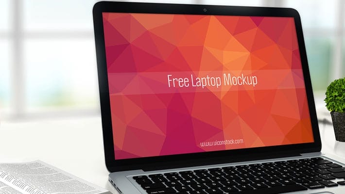 Free Laptop Mockup in Office