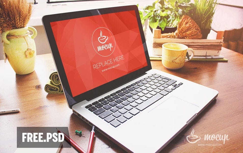 Free Macbook Pro PSD Mockup Creative