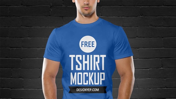 Free Men T Shirt Mockup PSD