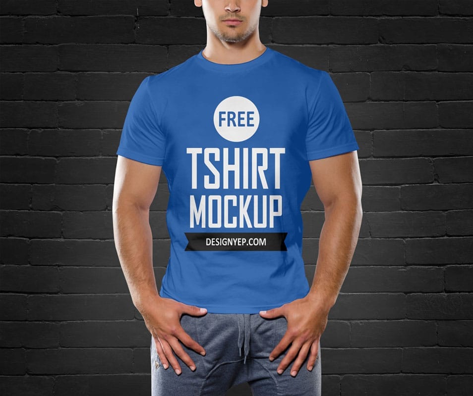 Free Men T Shirt Mockup PSD