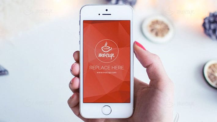 Free Mockup iPhone 5S White Christmas