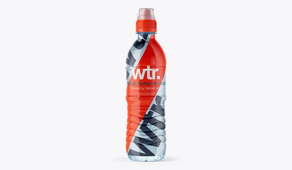 Free Mockup of 500ml Sport Bottle w/ Shrink Sleeve Labeling