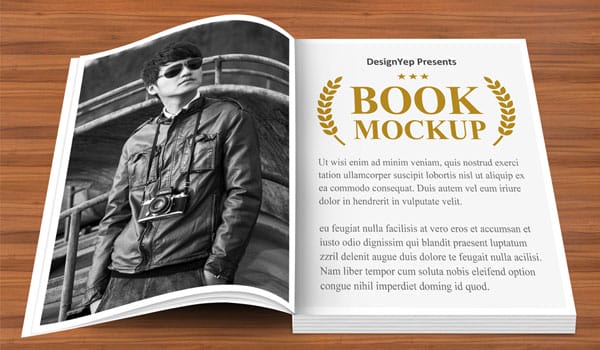 Free Open Book Mockup PSD