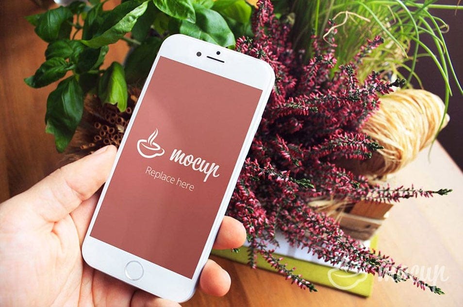 Free PSD iPhone 6 Mockup Home