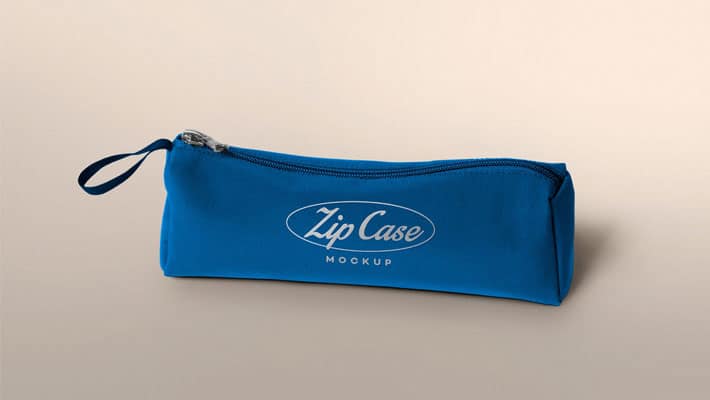 Free Pencil Case Mockup With Editable Logo & Color