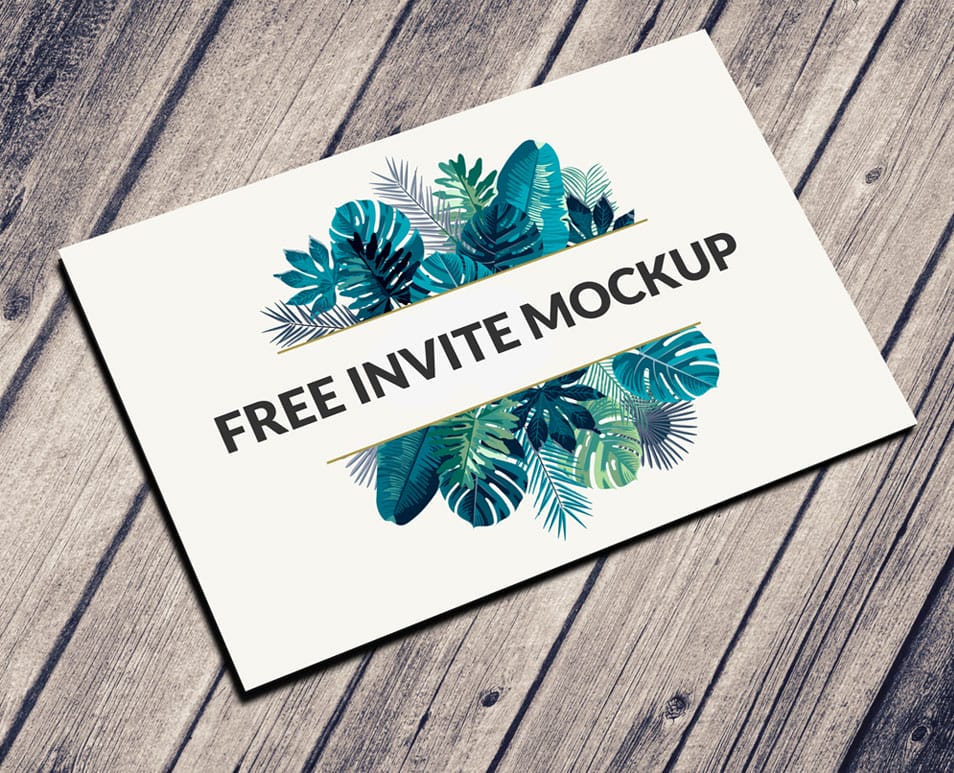 Free Postcard & Invitation Mockup PSD