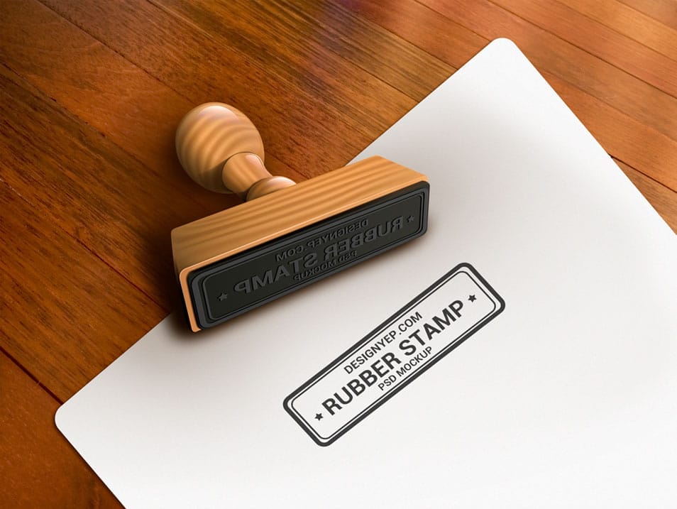 Free Rubber Stamp Mockup PSD