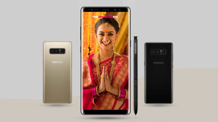Free Samsung Galaxy Note 8 Mockup