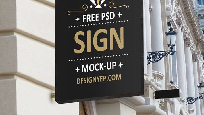 Free Shop Sign Mockup PSD